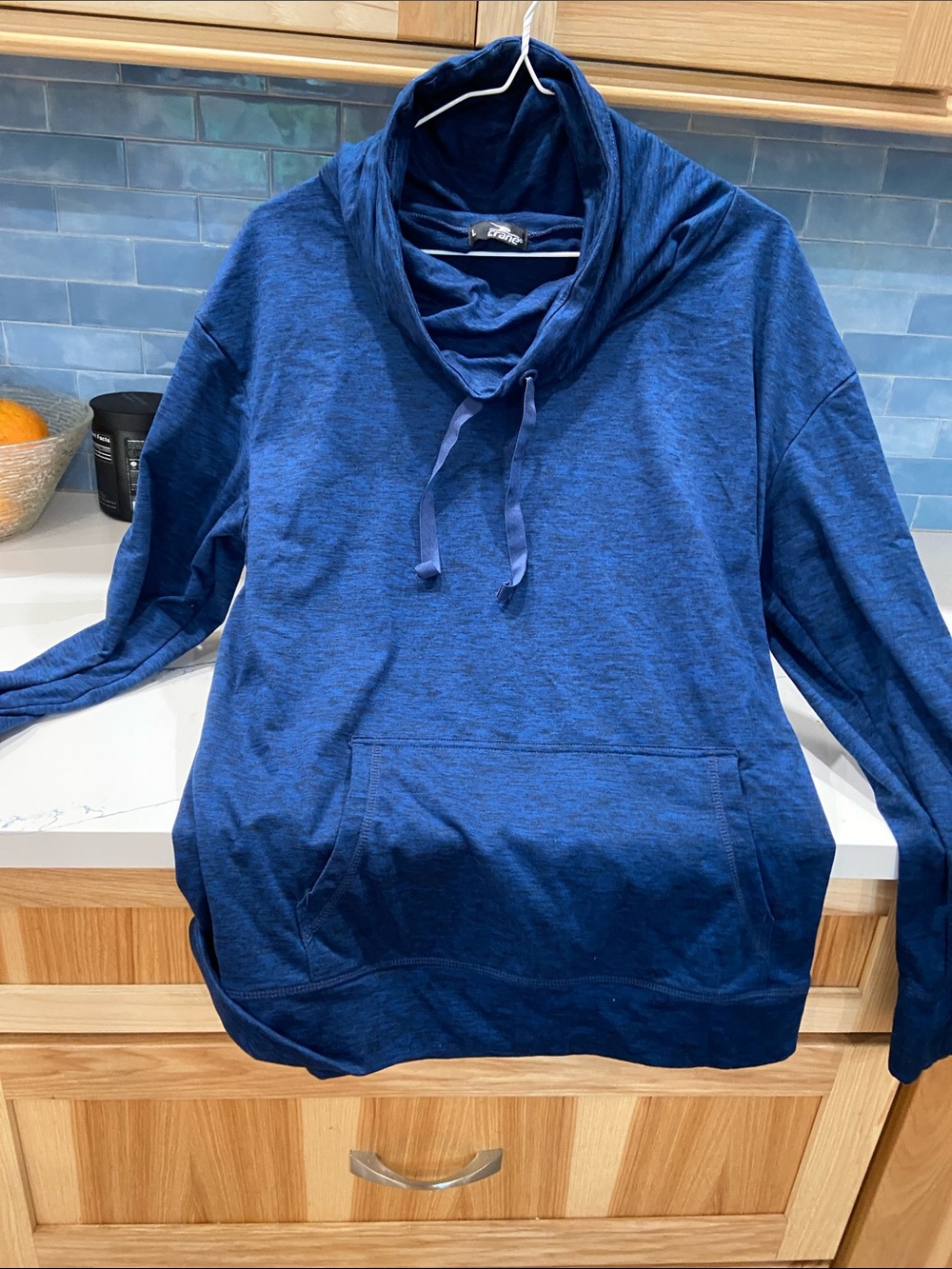 Cozy Blue Turtleneck Pullover Jacket